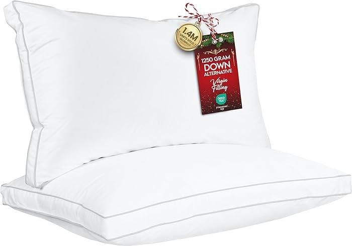 Utopia Bedding Bed Pillows for Sleeping King Size, White, Set of 2 Gusseted Pillow | Amazon (US)