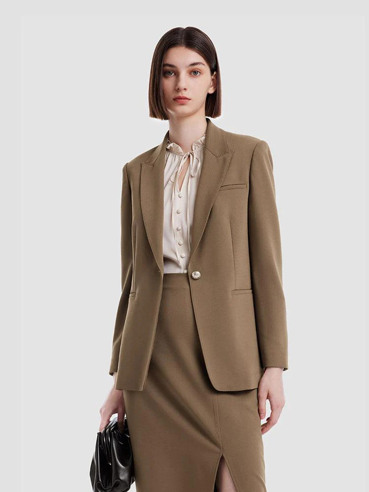 Double Worsted Wool Blazer | GoeliaGlobal