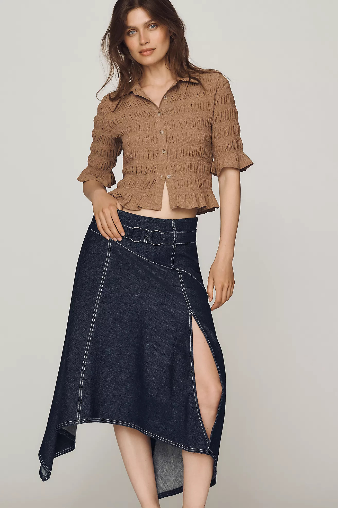 By Anthropologie Asymmetric Denim Skirt | Anthropologie (US)