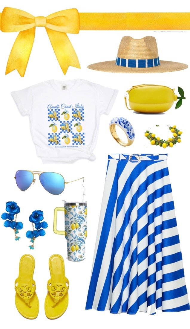Dreaming of Italy… Positano, Amalfi Coast, Tuscany … lemon outfit / limoncello / stripes / now trending 