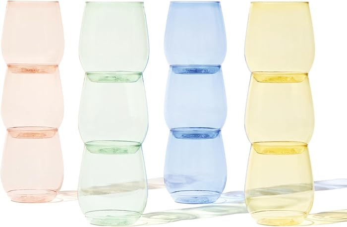TOSSWARE POP 14oz Vino - Color Series SET OF 12, Premium Quality, Recyclable, Unbreakable & Cryst... | Amazon (US)