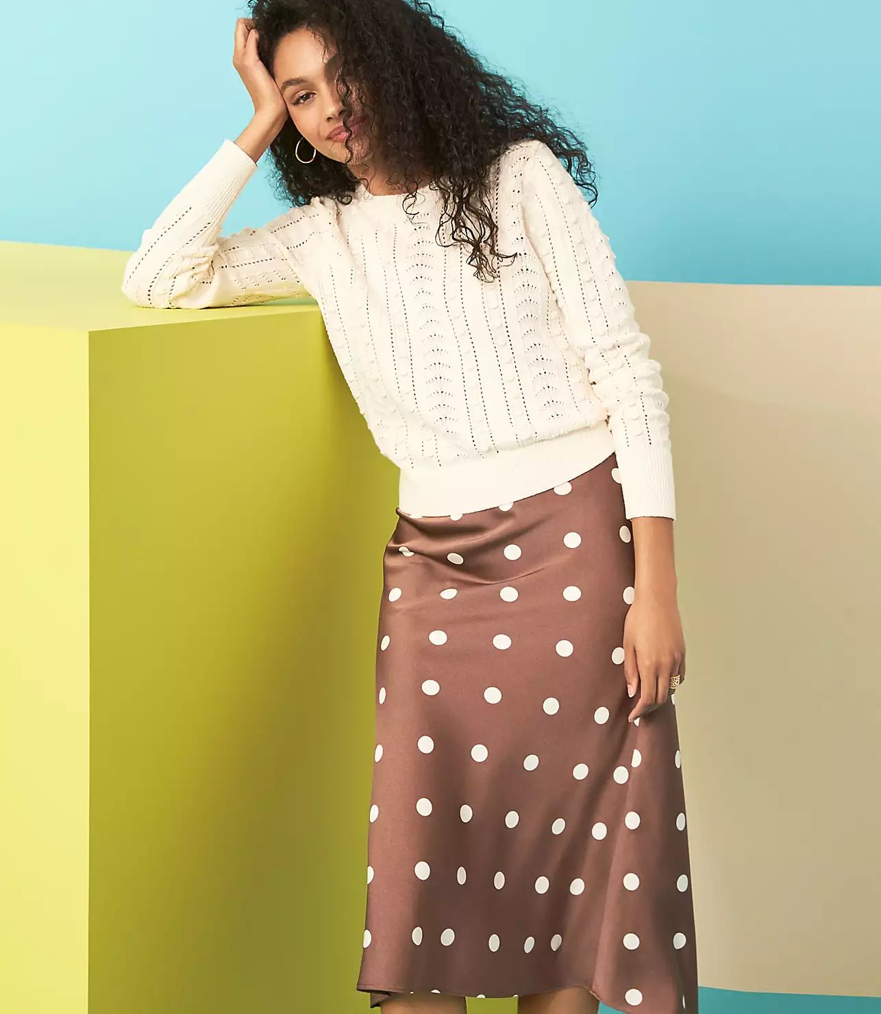 Polka Dot Midi Skirt | LOFT