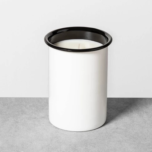 14.5oz Enamelware Candle Black Cedar Magnolia - Hearth & Hand™ with Magnolia | Target