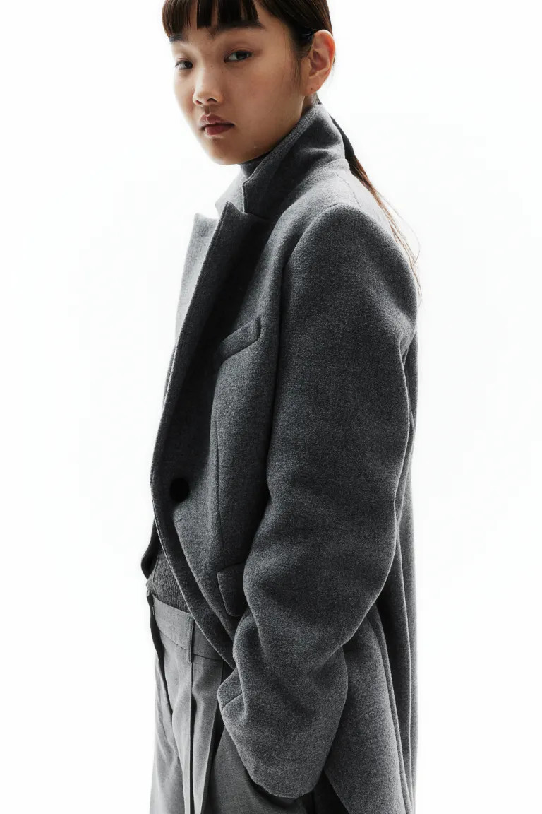 Single-breasted Coat - Gray - Ladies | H&M US | H&M (US + CA)