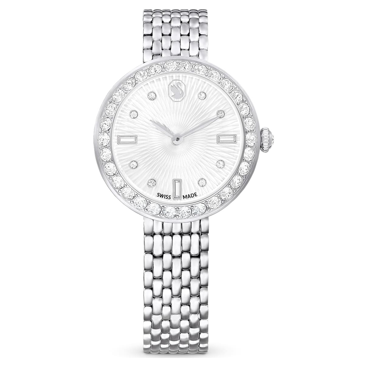 Certa watch, Swiss Made, Metal bracelet, Silver tone, Stainless steel | SWAROVSKI