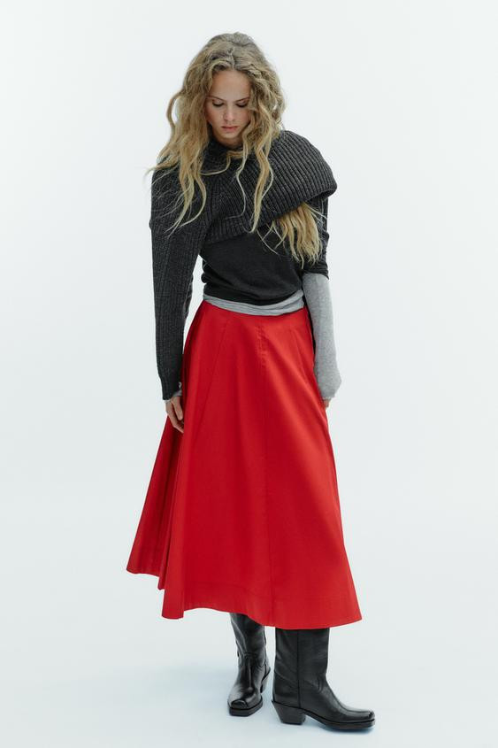 PLEATED MIDI SKIRT | Zara US