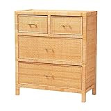 bali & pari Vaere Natural Rattan Storage Cabinet, 4-Drawer, Light Honey | Amazon (US)