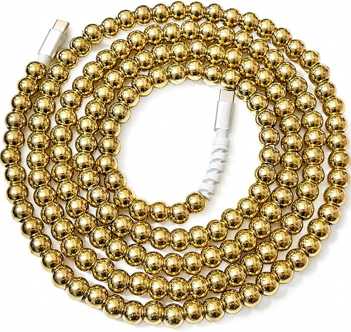 IIIZ Gold Beaded 65W USB-C Charger Cable 6FT for iPhone Air 18 17,Galaxy | Amazon (US)