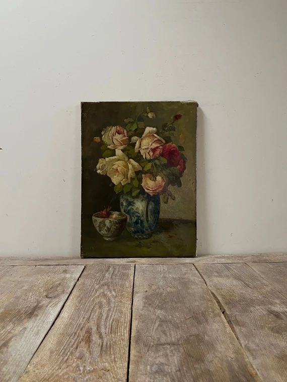 1930s Dutch Roses Still Life Oil Painting Dark Moody Floral | Etsy | Etsy (US)