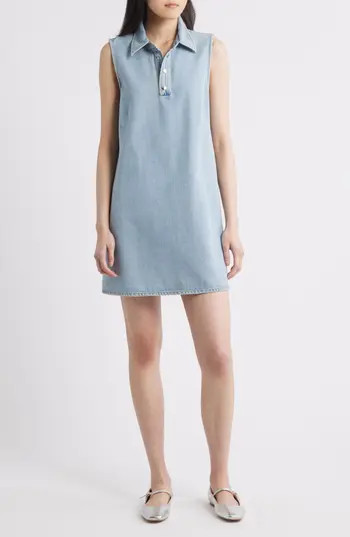 FRAME The City Sleeveless Denim Shift Minidress in Betty at Nordstrom Rack, Size 4 | Nordstrom Rack