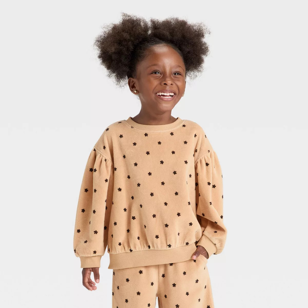 Toddler Girls' Velour Sweatshirt - Cat & Jack™ Pink 4T | Target