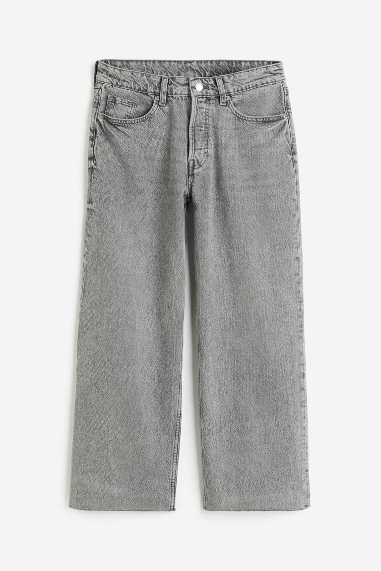 Baggy Wide Low Ankle Jeans - Gray - Ladies | H&M US | H&M (US + CA)