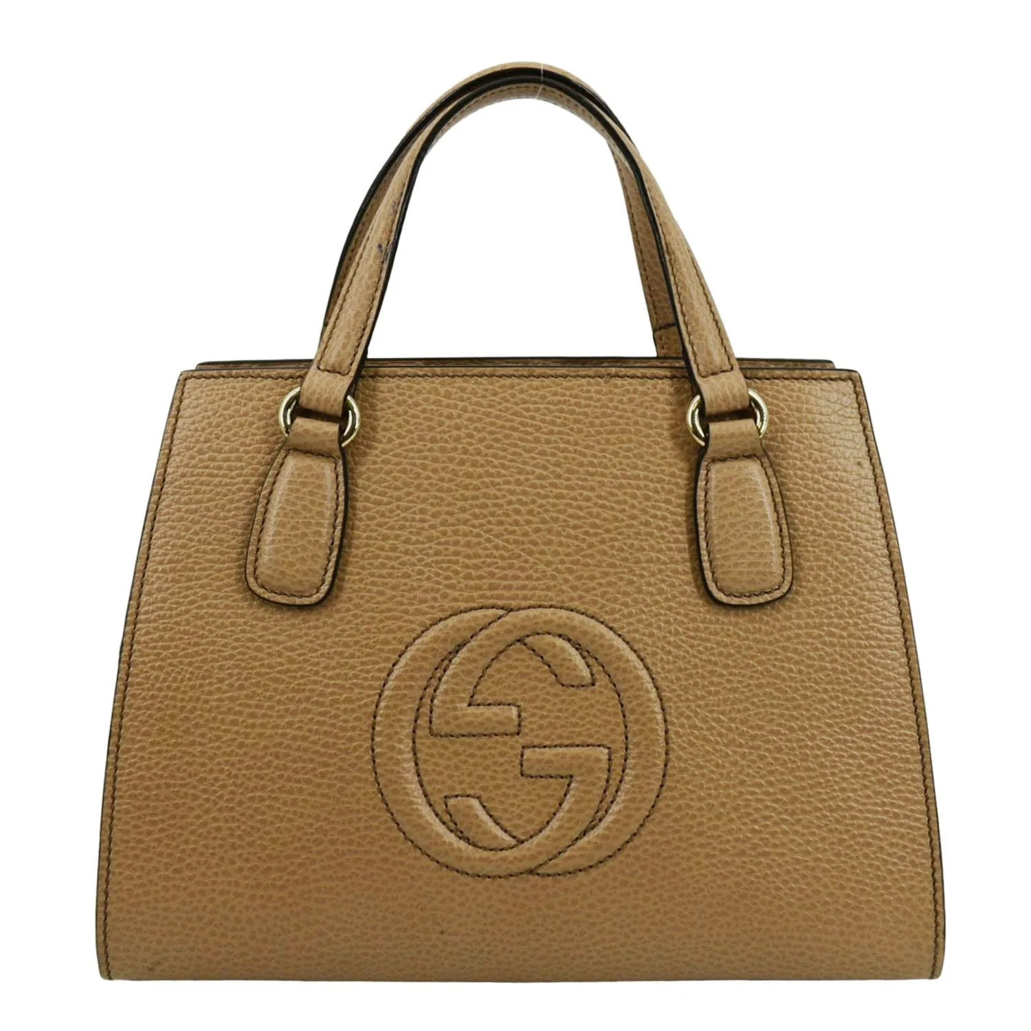 Pre-Owned GUCCI Soho Leather Top Handle Hobo Bag Beige 607722 | Walmart (US)