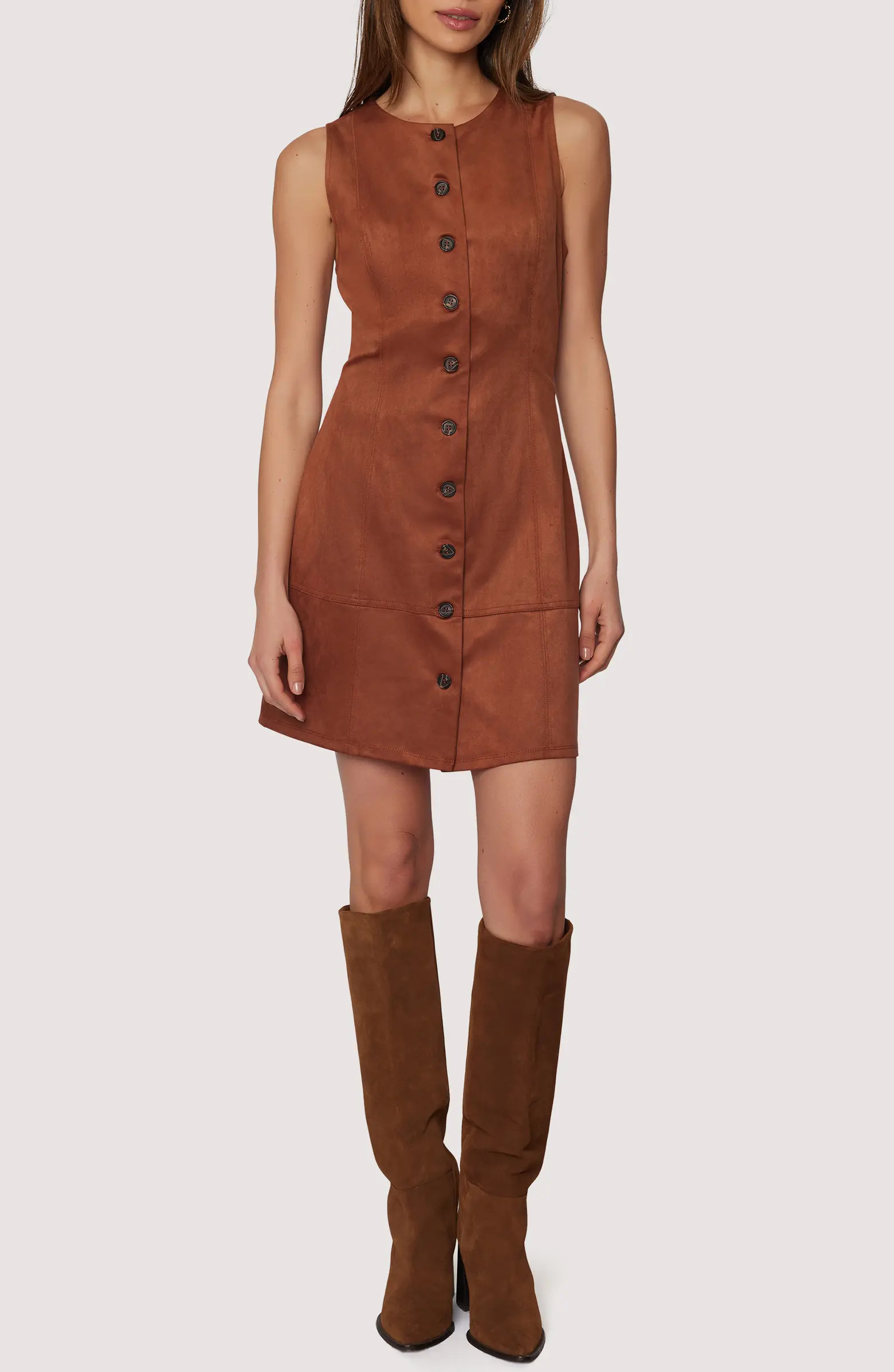 Lost + Wander Regal Poise Faux Suede Minidress | Nordstrom | Nordstrom