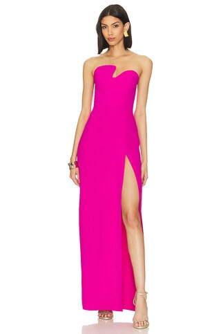 X Revolve Strapless Puzzle Gown in Dark Hot Pink | Revolve Clothing (Global)
