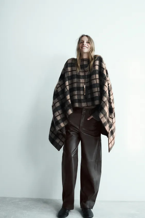 ASYMMETRIC CHECK CAPE | Zara AU