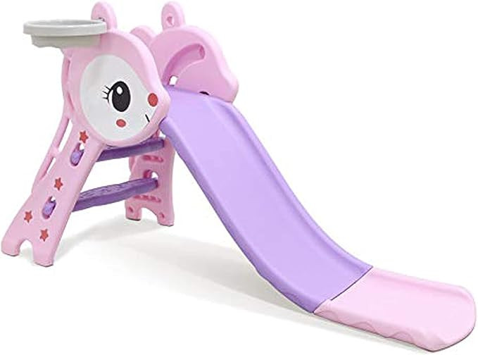Children Slide Set 2022 Toddler Playground Set with Basketball for Indoor and Outdoors(Fox Pink) | Amazon (US)