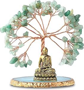 CRUCISRESIN Buddha Statue with Healing Crystal Tree, Tree of Life for Positive Energy. Home Decor... | Amazon (US)