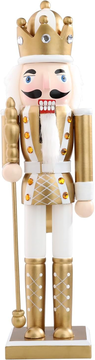 Vipush Christmas Wooden Nutcracker Soldier - 14 Inch Prince Style Nutcracker Figure Ornament Desk... | Amazon (US)