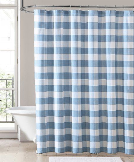 Laura Ashley Home® Powder Blue & White Gingham Cynthia Shower Curtain | Zulily