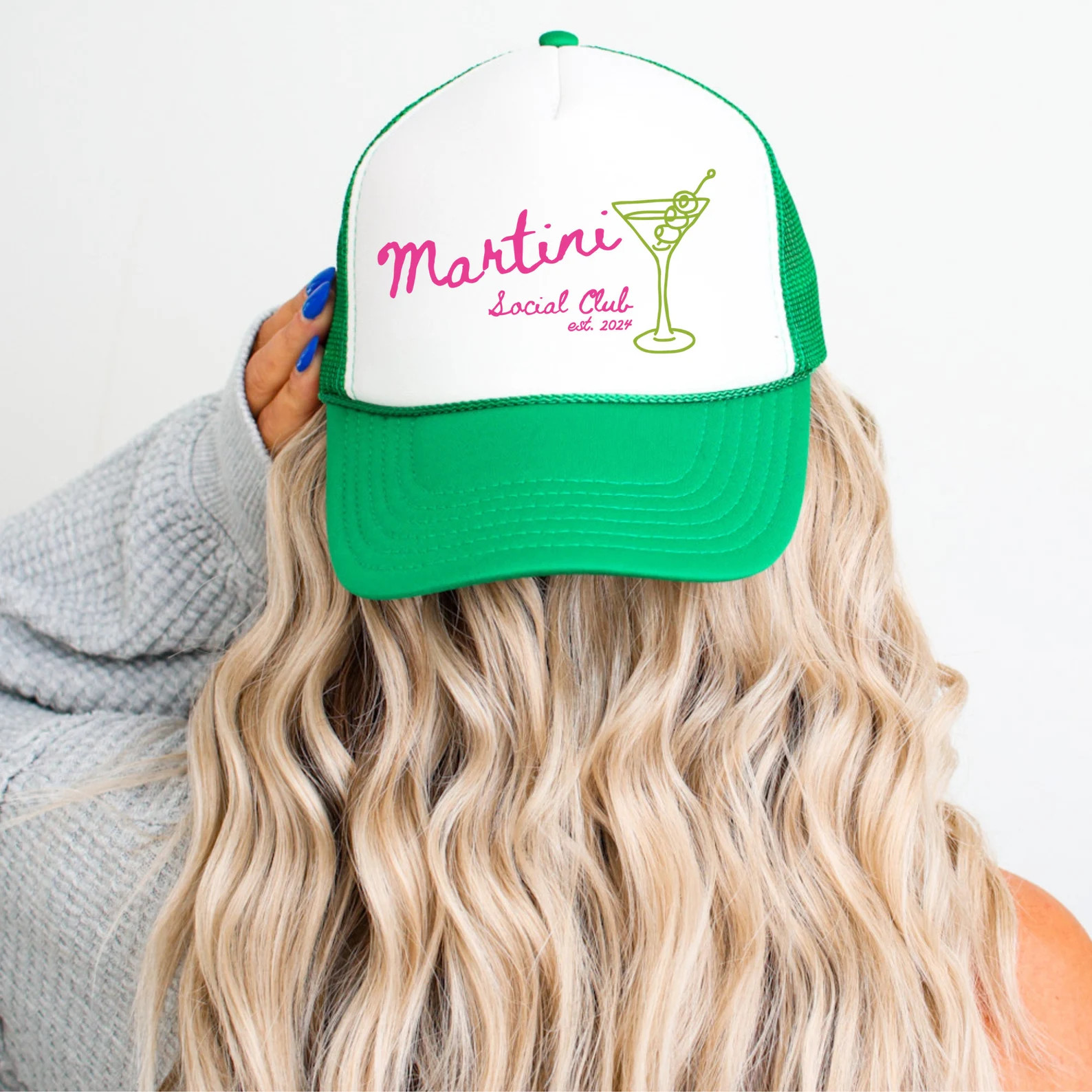 Martini Social Club Trucker Hat, Trendy Summer Cocktail Hat, Tini Time Hat, Martini Party Cap, Gi... | Etsy (US)