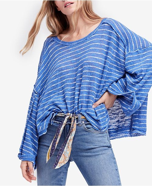 Cotton Oversized Hacci-Knit Top | Macys (US)