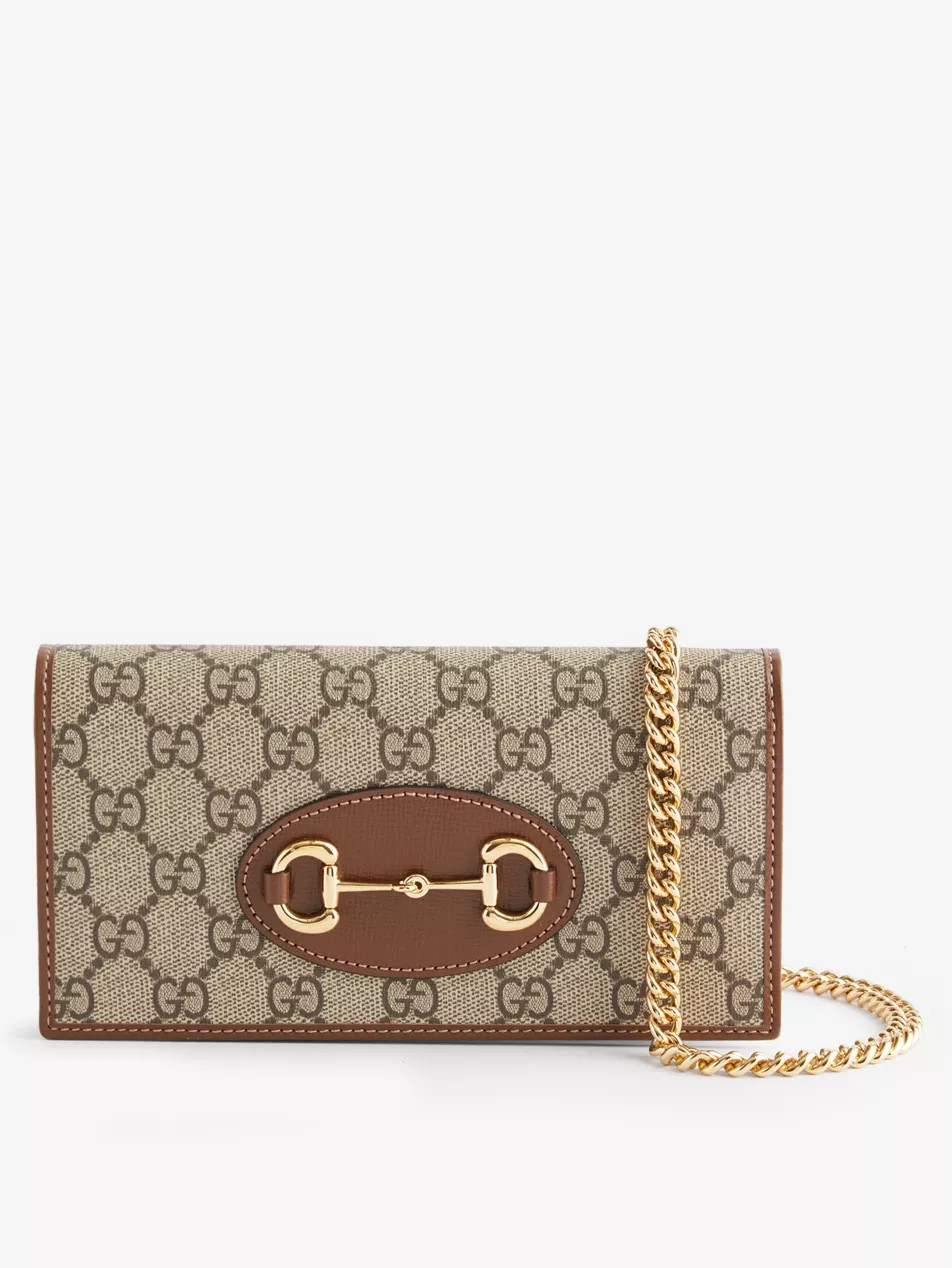 Horsebit 1955 canvas wallet-on-chain | Selfridges