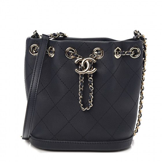 CHANEL

Calfskin Stitched Chain Bucket Bag Navy | Fashionphile