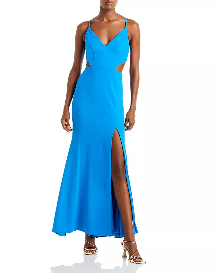 Scuba Crepe Side Cutout Gown - 100% Exclusive | Bloomingdale's (US)