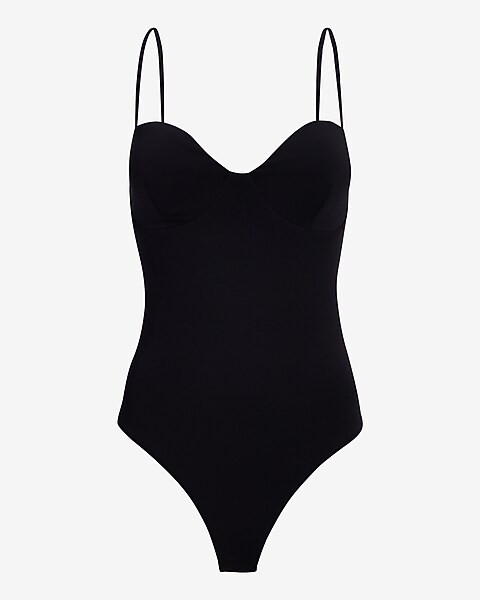 Body Contour High Compression Bustier Bodysuit With Bra Cups | Express