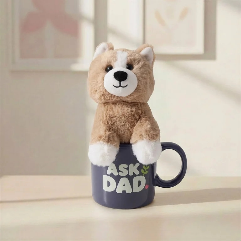 Dog Plush in Ask Dad Mug, Brown and Blue, Mother's Day by Way To Celebrate | Walmart (US)