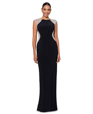 Petite Rhinestone-Trim Illusion Gown | Macy's Canada