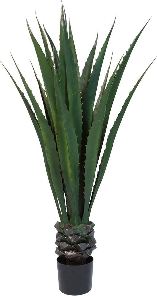Pure Garden Giant Agave Fake Plant - 52-Inch Faux Succulent with Pot - Artificial Trees Blend Sou... | Amazon (US)