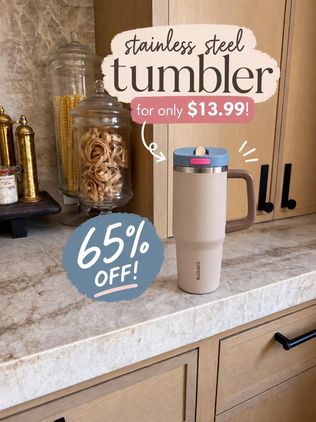 This Tumblr is stainless steel, holds 32 ounces, and is 65% off right now! If your kids lose water bottles as much as mine do then you definitely wanna stock up on some of these! ￼

#LTKSaleAlert