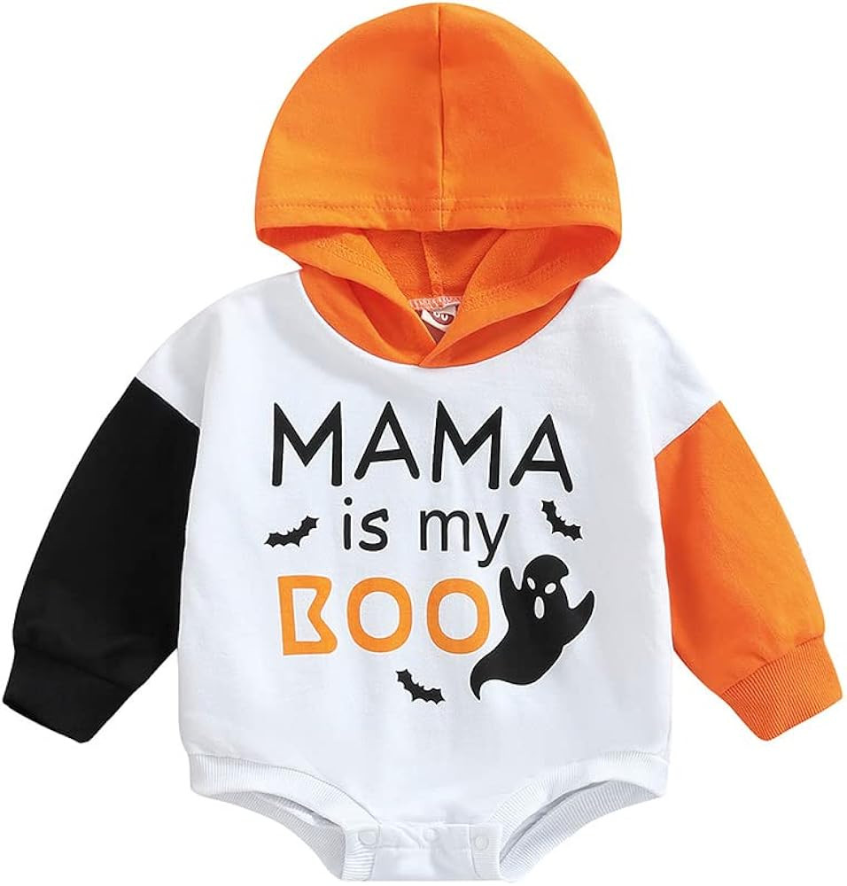 Halloween Pumpkin Babys Romper Sweatshirt Crewneck Parthwork Long Sleeve Pullover Fall Winter Rom... | Amazon (US)