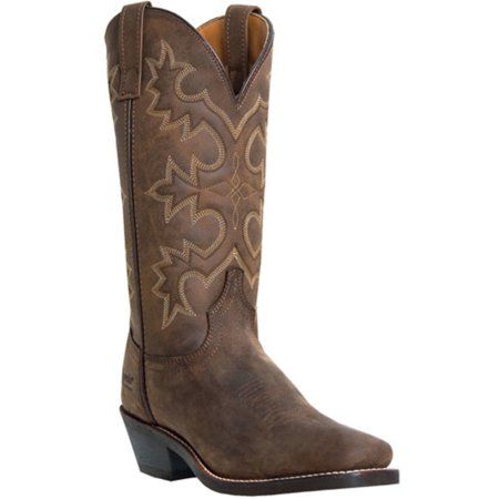 Men s Pull On Leather Cowboy Boots TAN 13 D | Walmart (US)