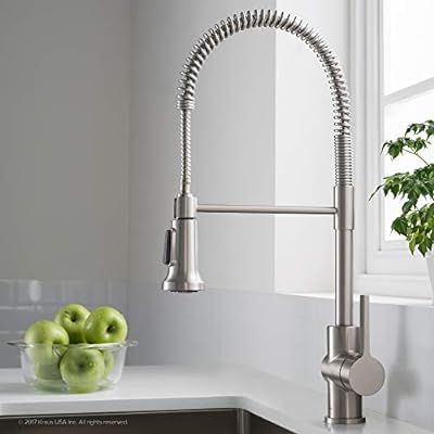 Kraus Britt Spot Free Stainless Pre-Rinse/Commercial Kitchen Faucet with Dual Function Sprayhead ... | Amazon (US)