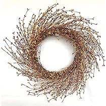 Fall Artificial Twig Wreath Fall Front Door Wreath Berry Wreaths for Front Door 24Inch Artificial Eu | Amazon (US)