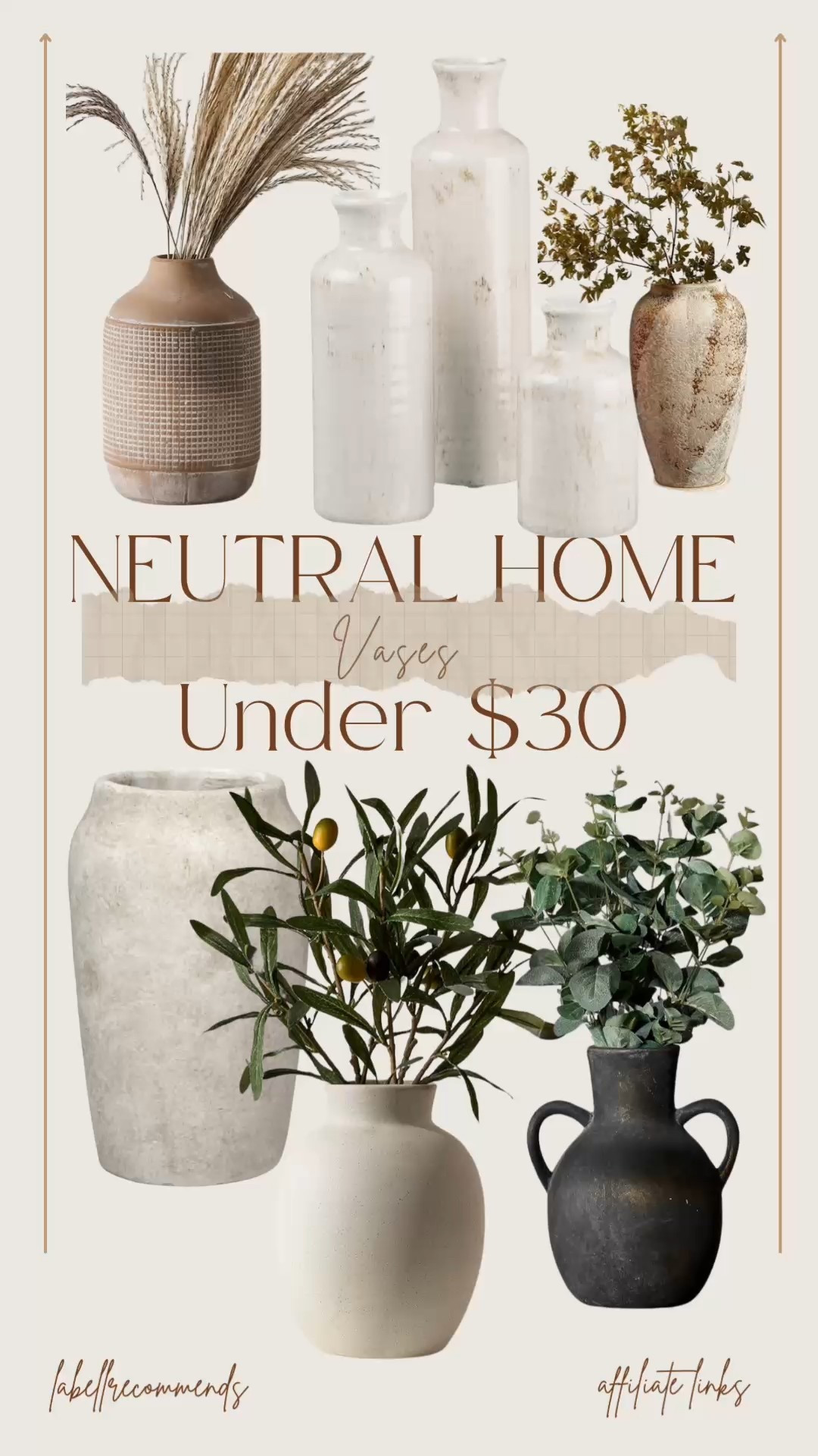 Perfect for a neutral home decor these affordable vases are all under $30.

#amazonhome #neutraldecor #neutralhome #neutralhomedecor

#LTKFindsUnder50 #LTKHome