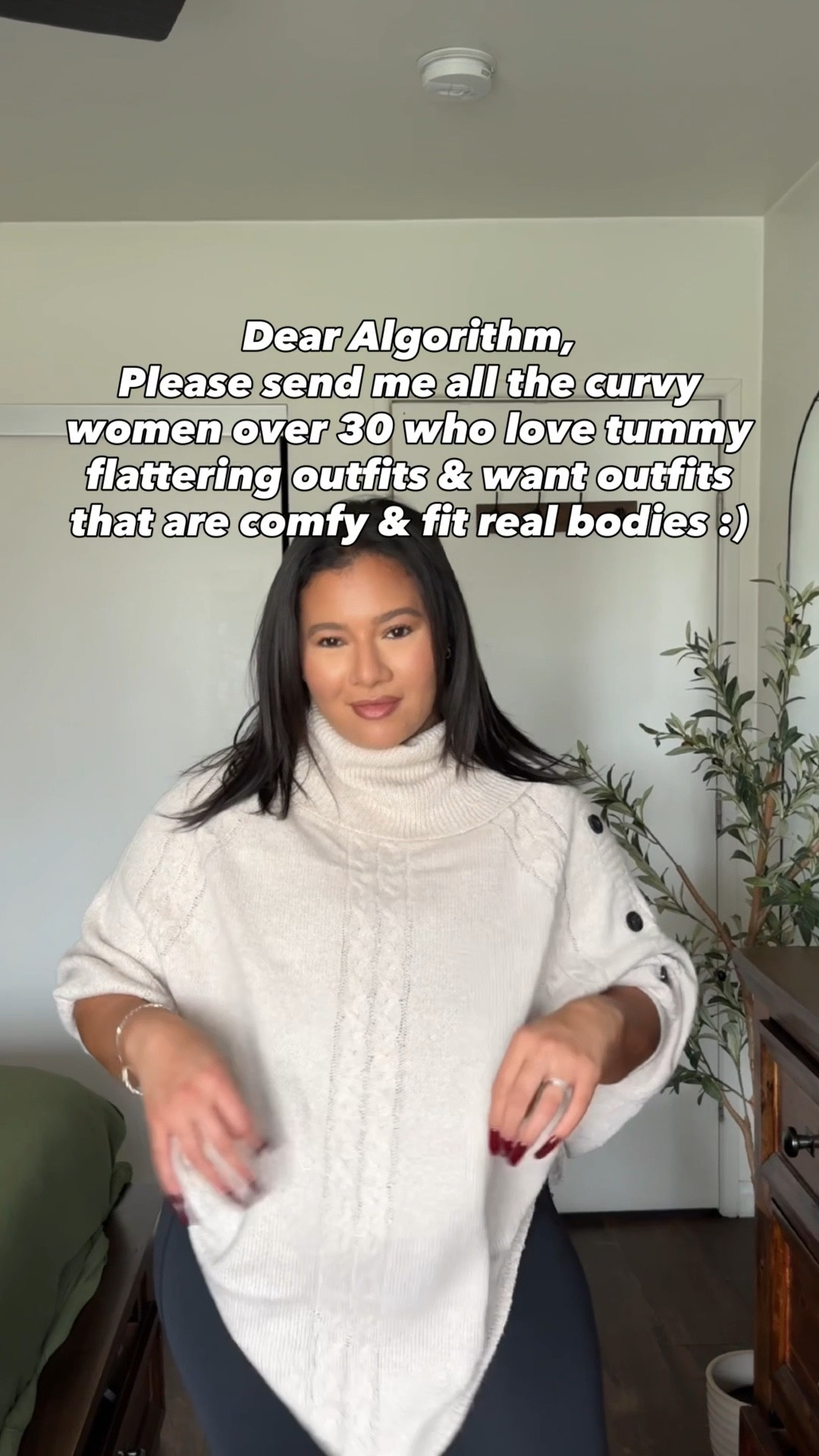 I love this asymmetrical cable knit sweater from BLOOMCHIC. It’s so comfy and tummy friendly. And it’s perfect for an easy holiday outfit that is still out together 

Sweater- 10/m- runs tts / amazing quality / super comfortable 
Leggings- large / great tummy control / squat proof 
Leather boots - 8.5/ tts / super comfy (wore these on thanksgiving as well)

Holiday outfit
Date night outfit 
Curvy fashion 
Midsize outfits 
New Year’s Eve outfit 
Christmas outfit 
Tummy friendly outfit 


#LTKHoliday #LTKootd #LTKMidsize