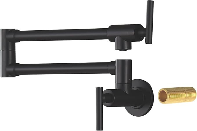 PHASAT Pot Filler Faucet,Black Pot Filler Wall Mount,Brass Kitchen Faucet Folding Stretchable wit... | Amazon (US)