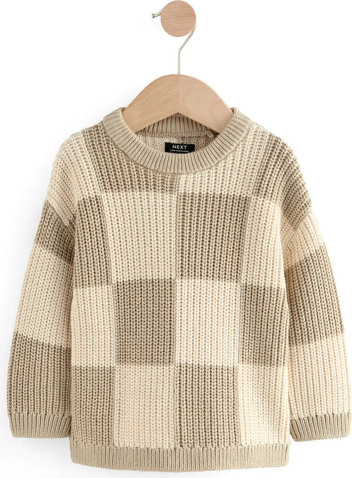 Kids' Checkerboard Cotton Crewneck Sweater | Nordstrom