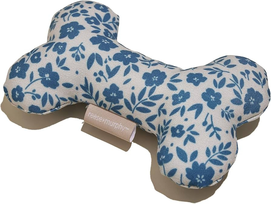 Reese+Murphy Blue Floral Plush Dog Toy - Dog Toys for Aggressive Chewers Medium & Large Dogs - Sq... | Amazon (US)