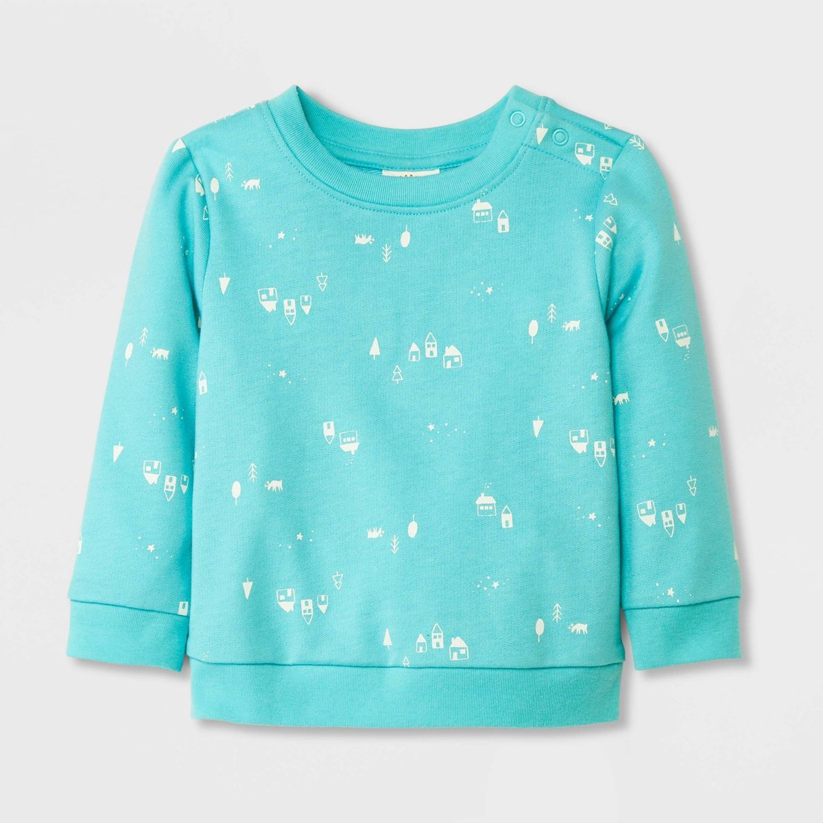 Baby Tiny Scenic Sweatshirt - Cat & Jack™ Light Blue | Target