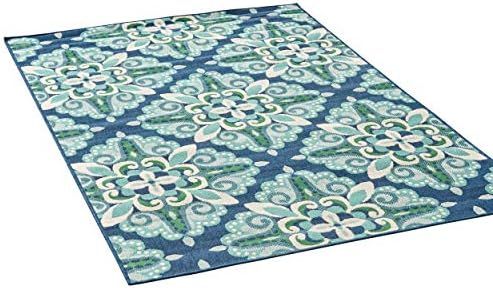 Christopher Knight Home Sage Outdoor Floral 8 x 11 Area Rug, Blue/Green | Amazon (US)