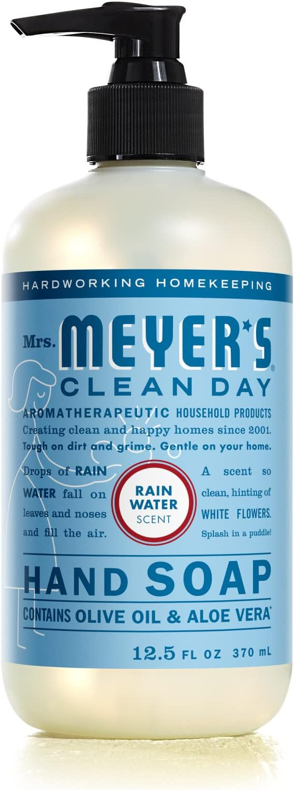 MRS. MEYER'S CLEAN DAY Hand Soap, Made with Essential Oils, Biodegradable Formula, Rain Water, 12... | Amazon (US)