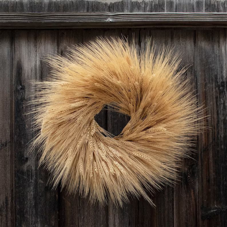 18 Dried Fall Wheat Wreath | Etsy | Etsy (US)