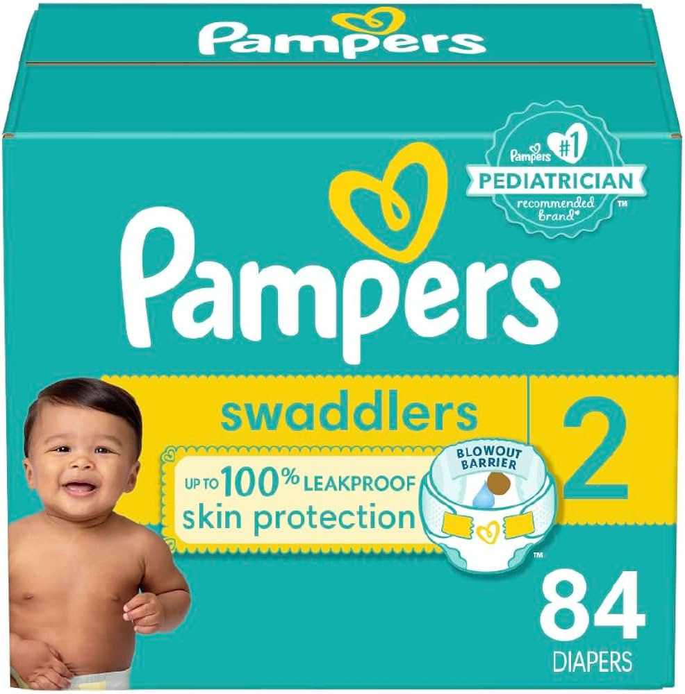 Pampers Swaddlers Diapers - Size 2, 84 Count, Ultra Soft Disposable Baby Diapers | Amazon (US)