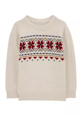 Carter's Boys 4-7 Festive Sweater, Ivory, 6 | Belk