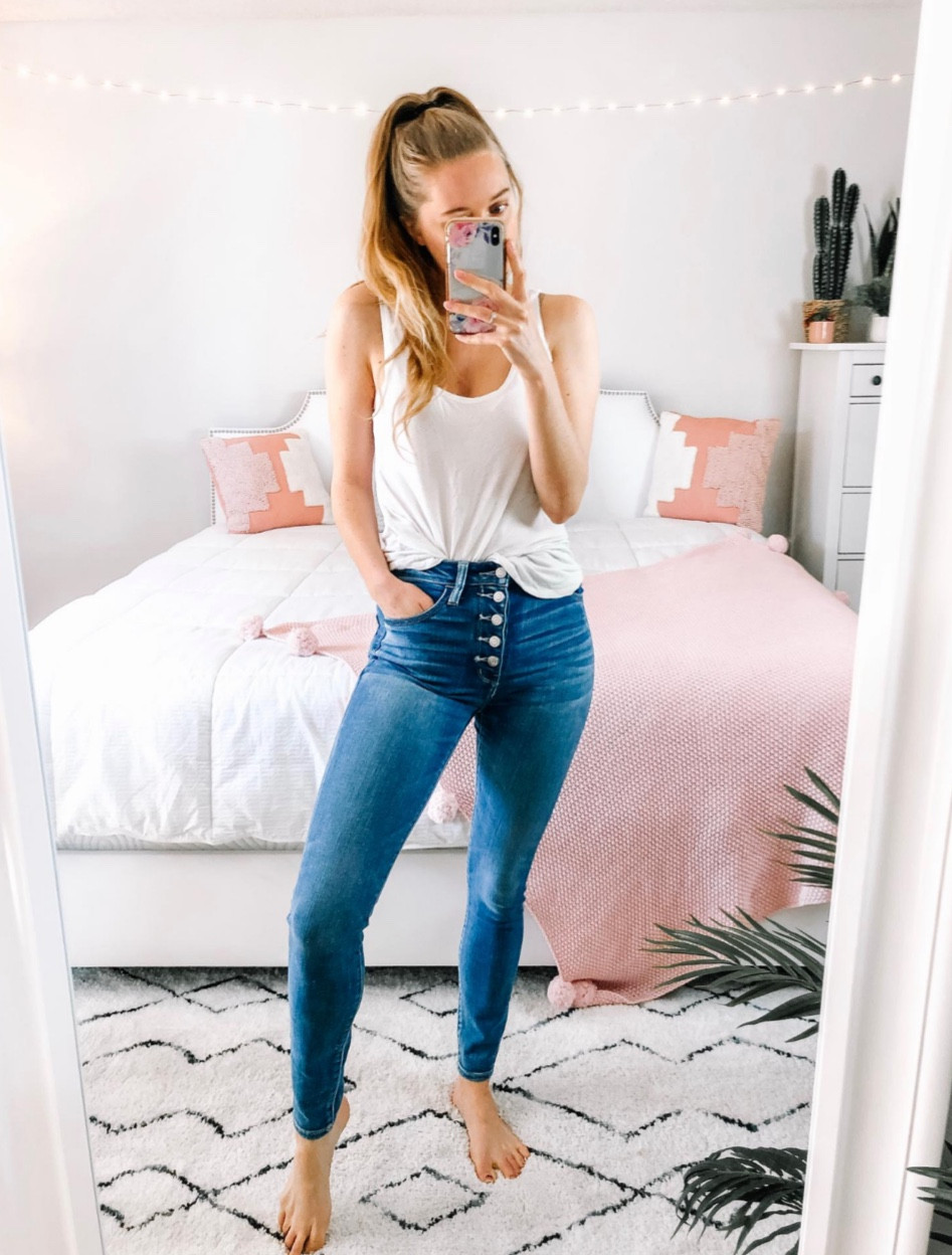 High waist jeans, stretch jeans, American Eagle, Abercrombie jeans, white top, casual outfits, boho room, spring break outfits, spring break college, spring fashion 2023, American Eagle jeans, high waisted jeans, casual style, white tank top, spring break tops, cute spring break clothes 



#LTKSale #LTKsalealert #LTKstyletip